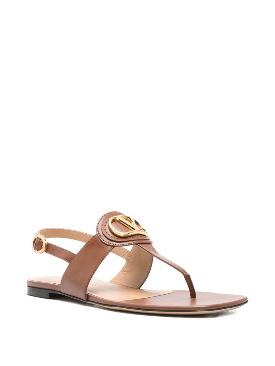 Valentino Garavani Vlogo Signature Leather Thong Sandals