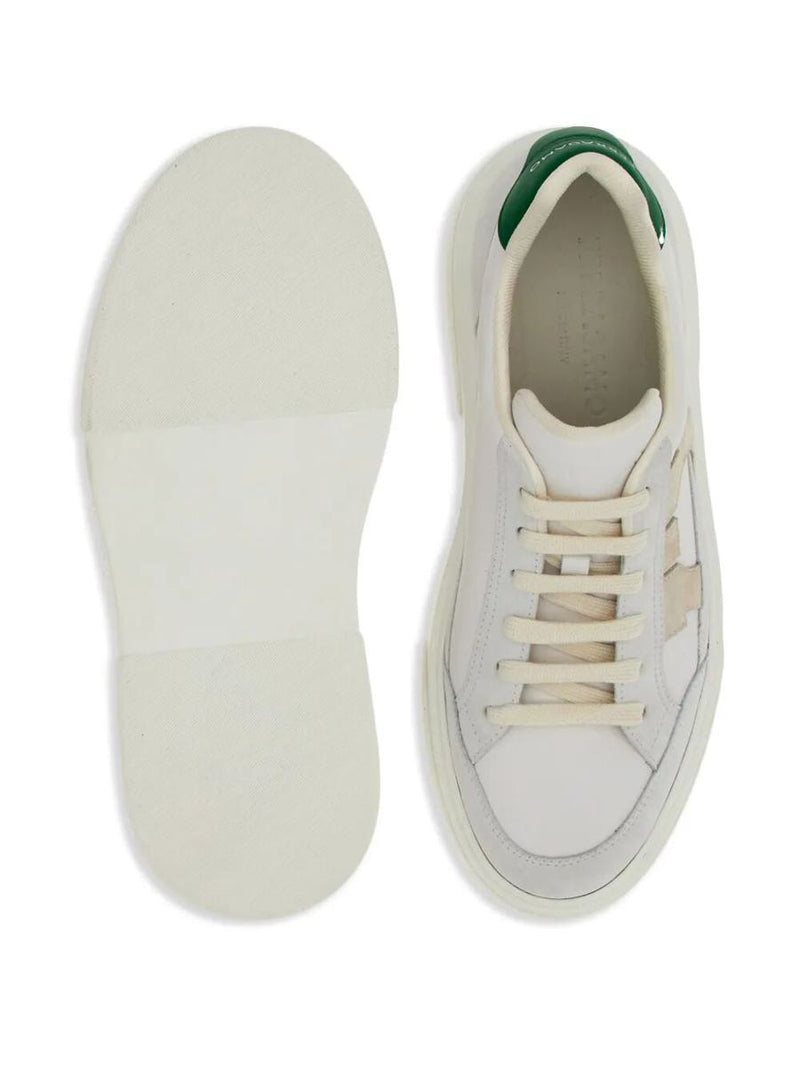 Salvatore Ferragamo Cassina Leather Sneakers With Gancini Patch Shoes