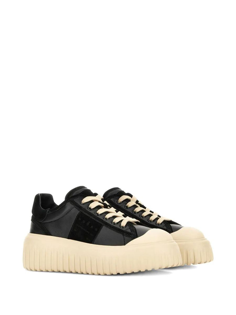 Hogan H-Stripes Nappa Leather And Suede Sneakers Shoes