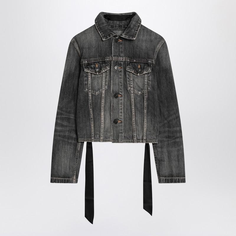 Balenciaga Dark Denim Jacket With Laces