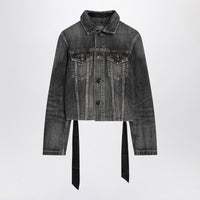 Balenciaga Dark Denim Jacket With Laces