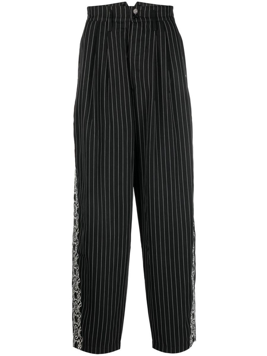 Youths In Balaclava Unisex Pinstripe Trousers Woven Clothing