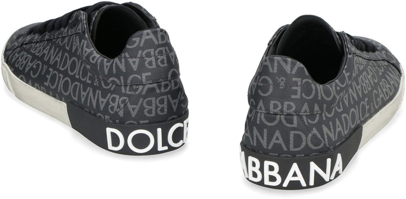 Dolce & Gabbana Portofino Leather And Fabric Low-Top Sneakers