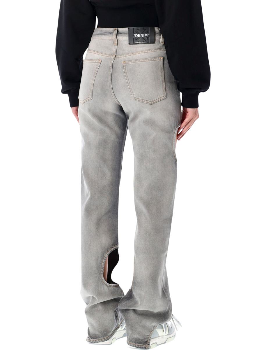 Off-White Grey Meteor Cut-Out Jeans