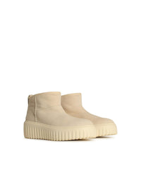 Hogan 'H645' Cream Leather Ankle Boots