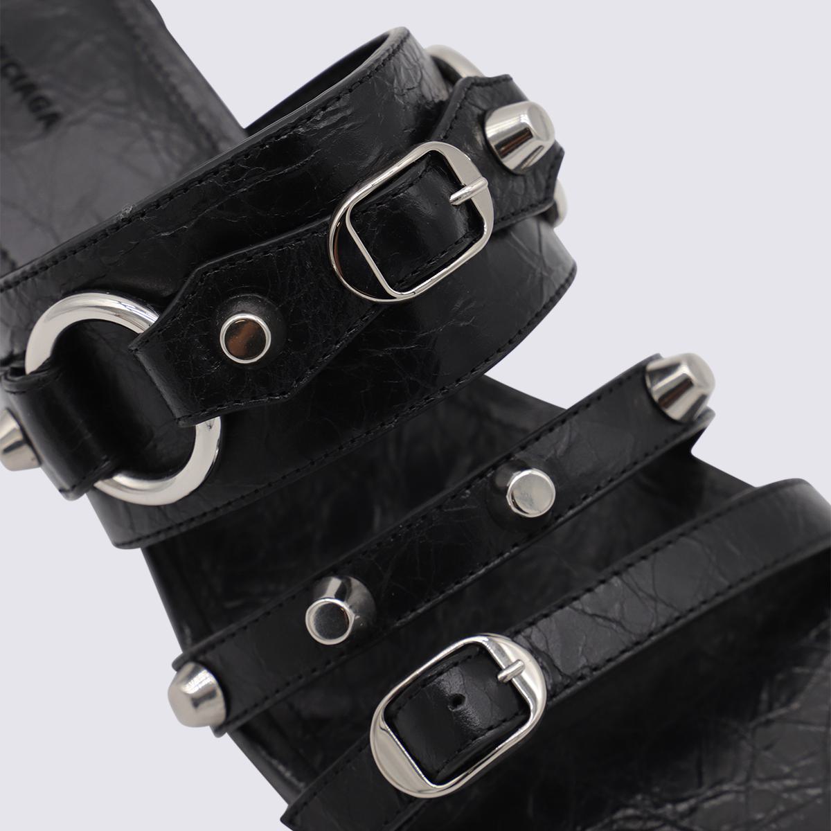 Balenciaga Black Leather City Sandals