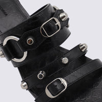 Balenciaga Black Leather City Sandals