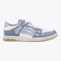 Amiri Light Blue Leather Bandana Skel Low Top Sneakers