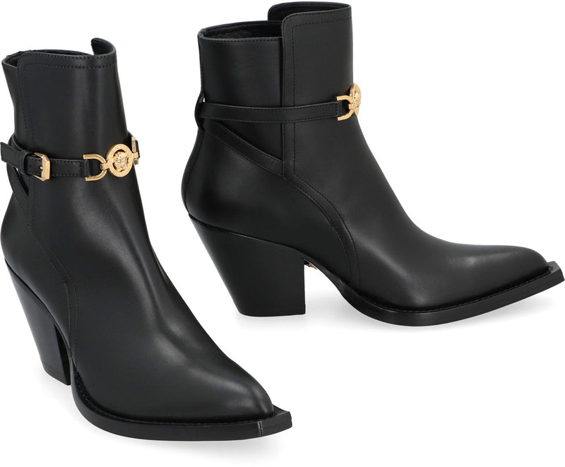 Versace Leather Ankle Boots