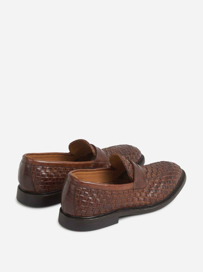 Green George Braided Leather Loafers