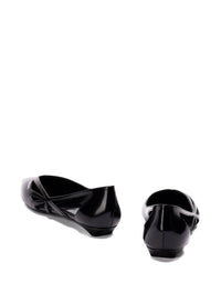 Prada 15Mm Cut-Out Leather Ballerina Shoes