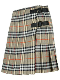 Burberry Grey Wool Mini Kilt