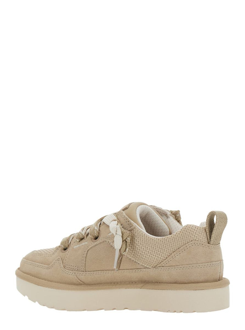 'Lo Lowmel' Beige Sneakers With Mesh Inserts And Logo On The Side In Suede Woman
