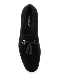 'Besile 2' Black Loafers With Gancini And Cord Detail In Suede Man