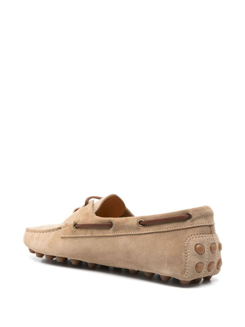 Tod'S Suede Gommino Bubble Lace-Up Boat Loafers Shoes