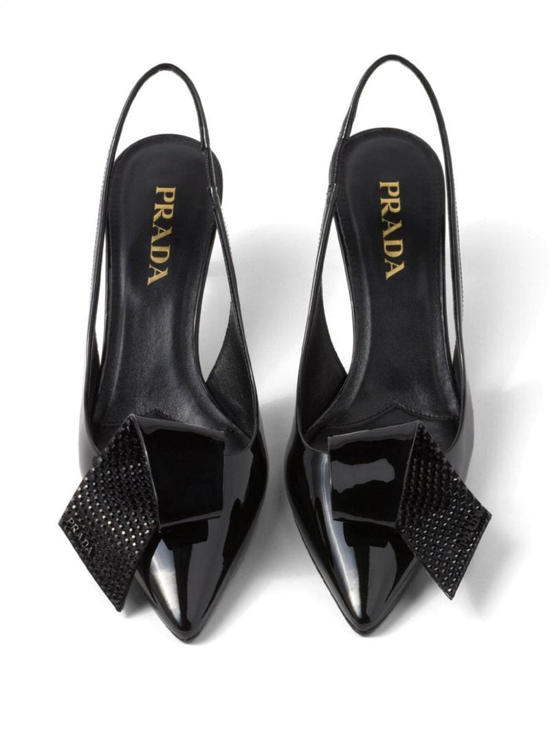 Prada 55Mm Crystal-Embellished Slingback Pumps