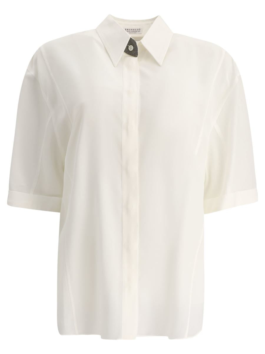 Brunello Cucinelli Crepe De Chine Shirt With Precious Buttonhole