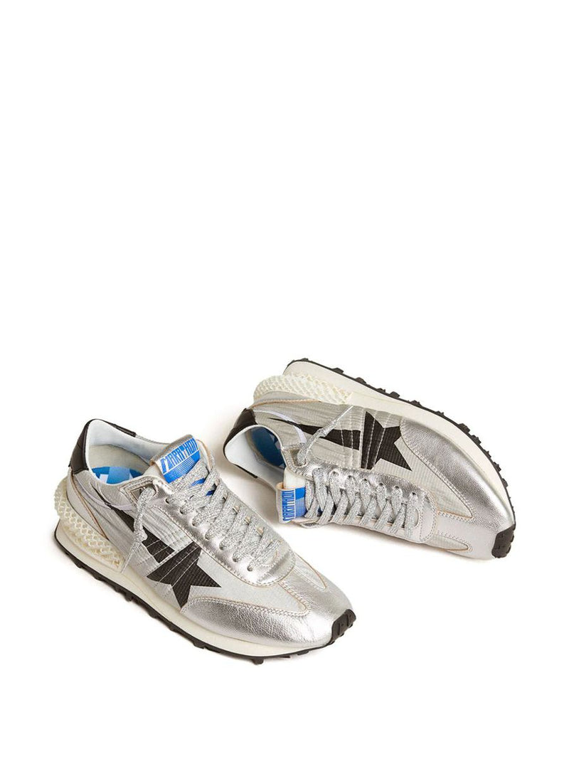Golden Goose Leather Sneakers In Silver