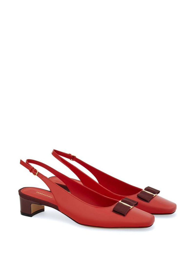 Salvatore Ferragamo Rivada Patent Leather Slingback With Vara Bow Shoes