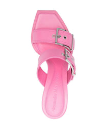 Alexander McQueen Punk Double Buckle Leather Sandals