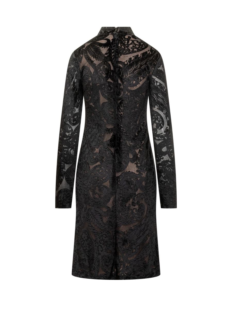 Etro Etro Short Velvet Dress With Floral Pattern