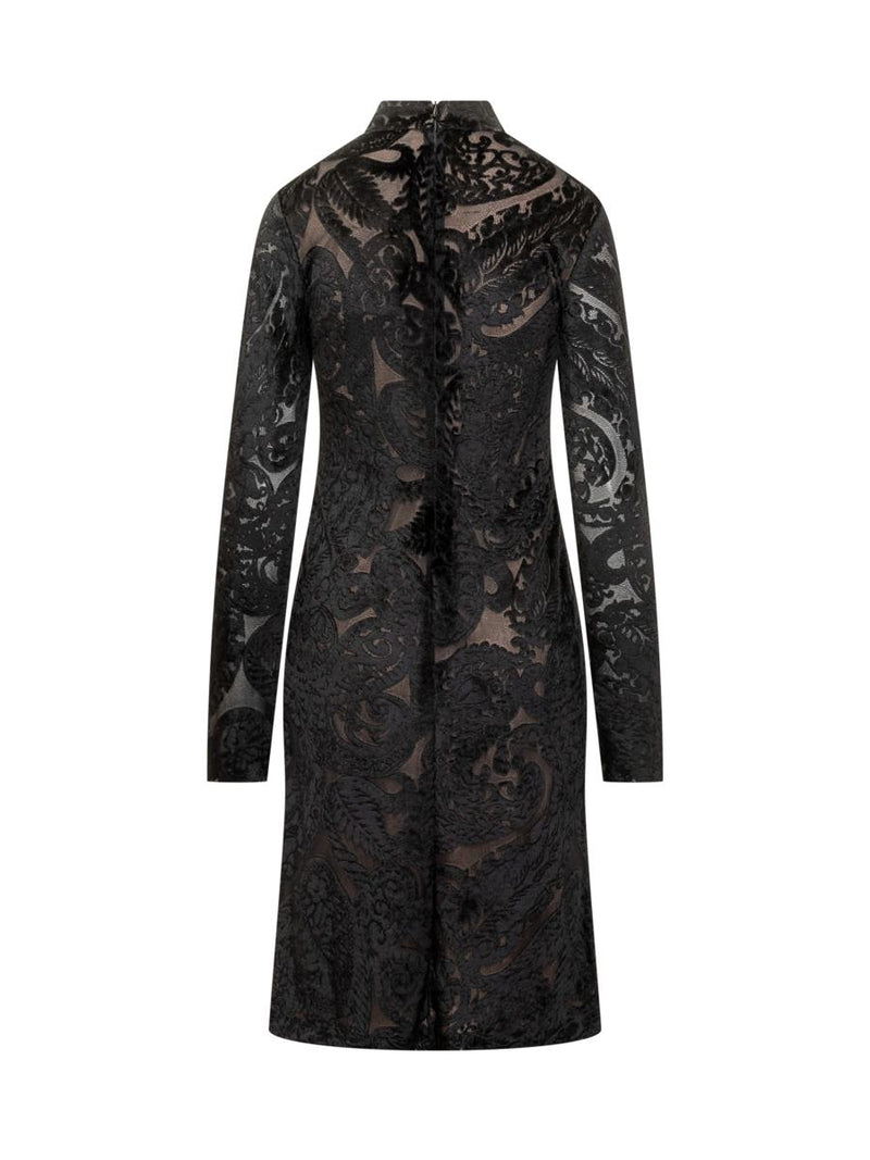 Etro Etro Short Velvet Dress With Floral Pattern