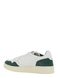 'Medalist Low' White Low Top Sneakers With Side Logo Detail In Leather And Suede Man