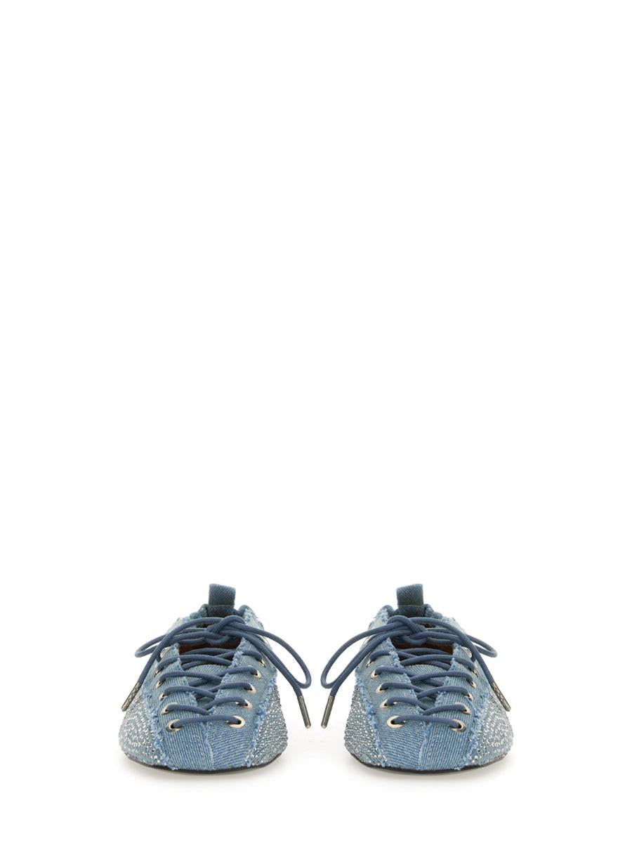 Ganni Lace-Up Ballerina