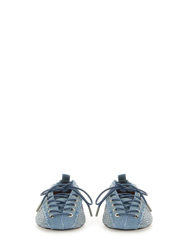 Ganni Lace-Up Ballerina