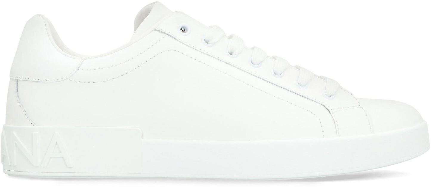 Dolce & Gabbana Portofino Leather Low-Top Sneakers