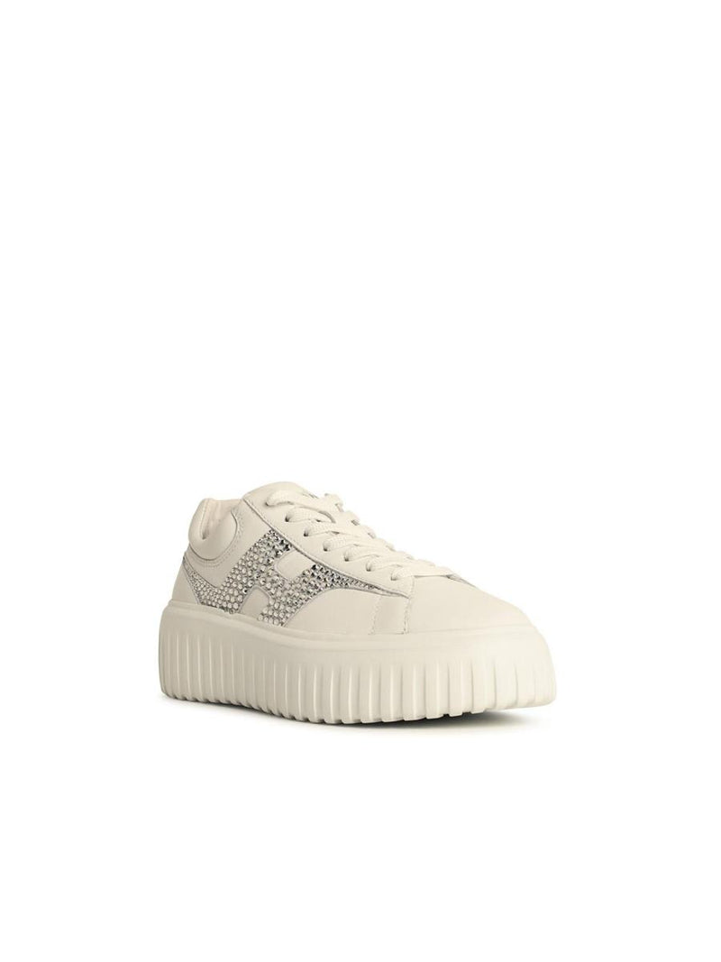 Hogan 'H-Stripes' White Leather Sneakers