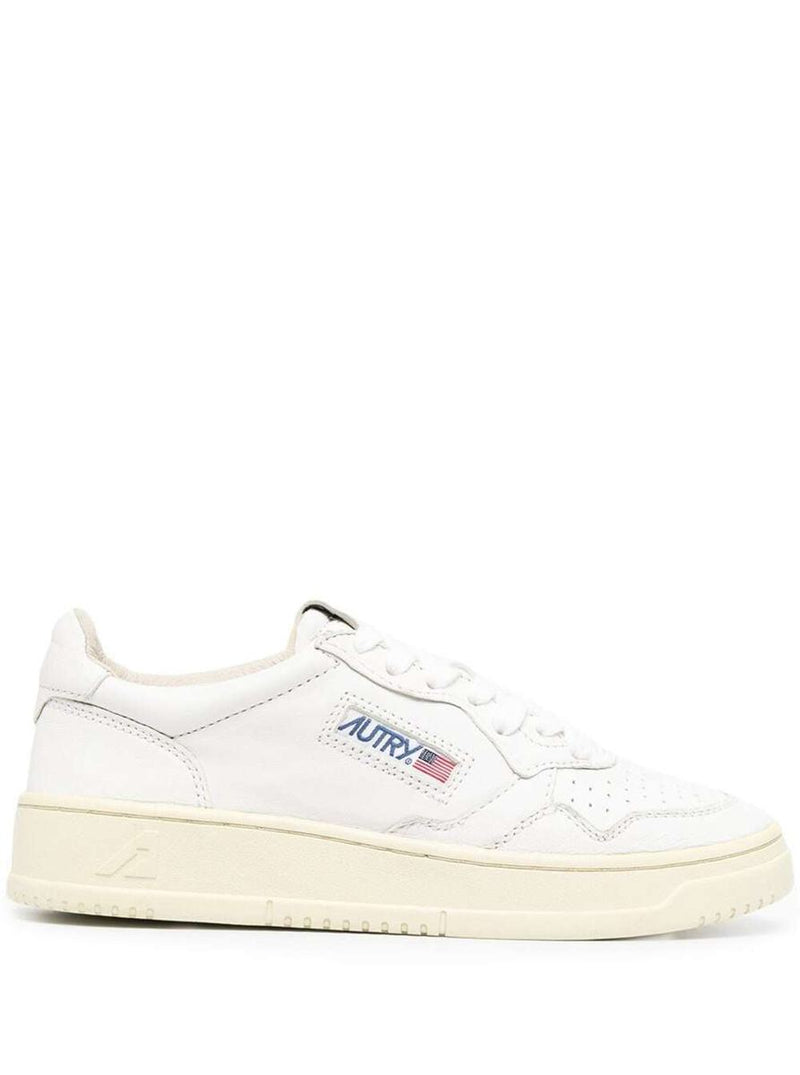 White Leather Sneakers With Logo Autry Woman