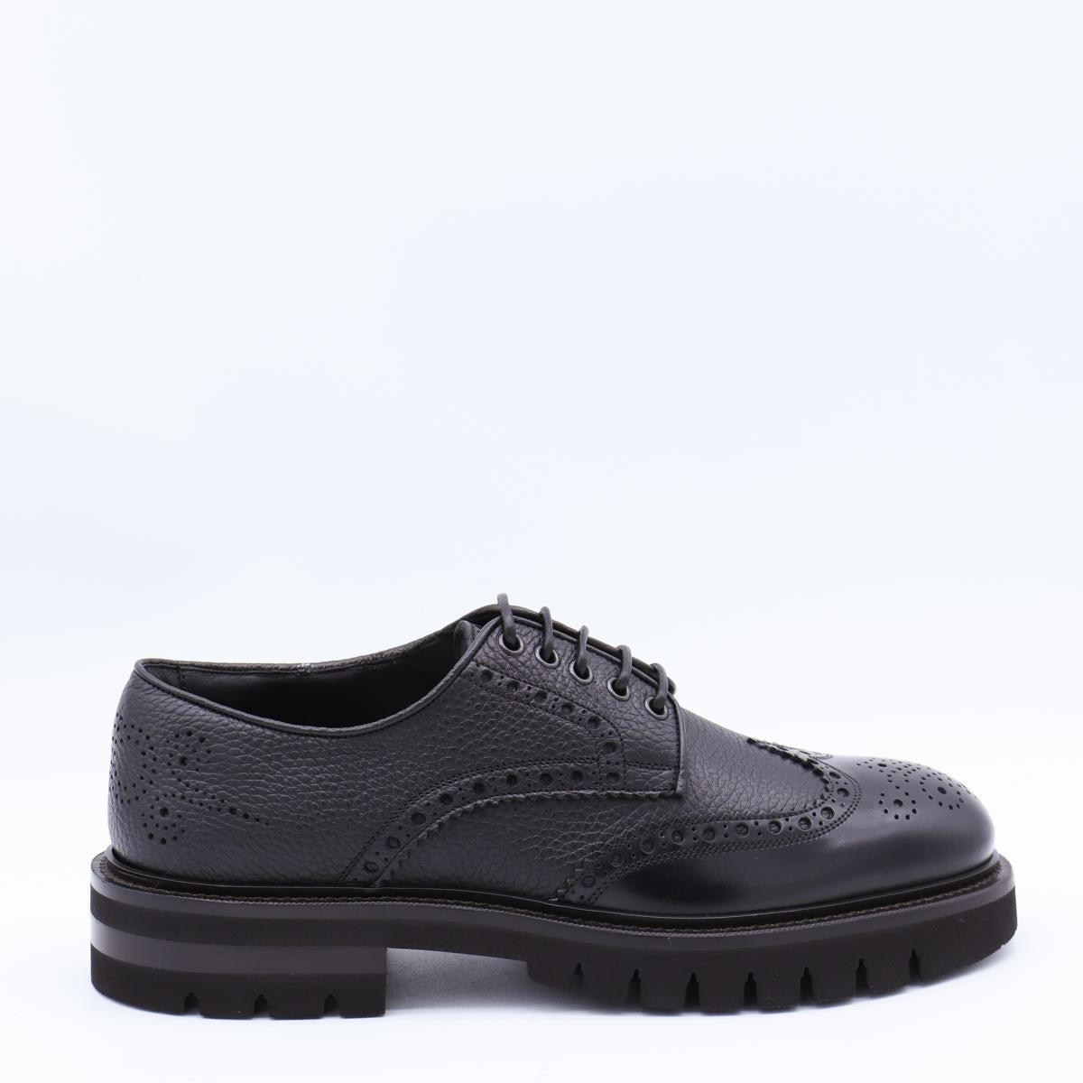 Salvatore Ferragamo Black Leather Aspen Lace Up Shoes