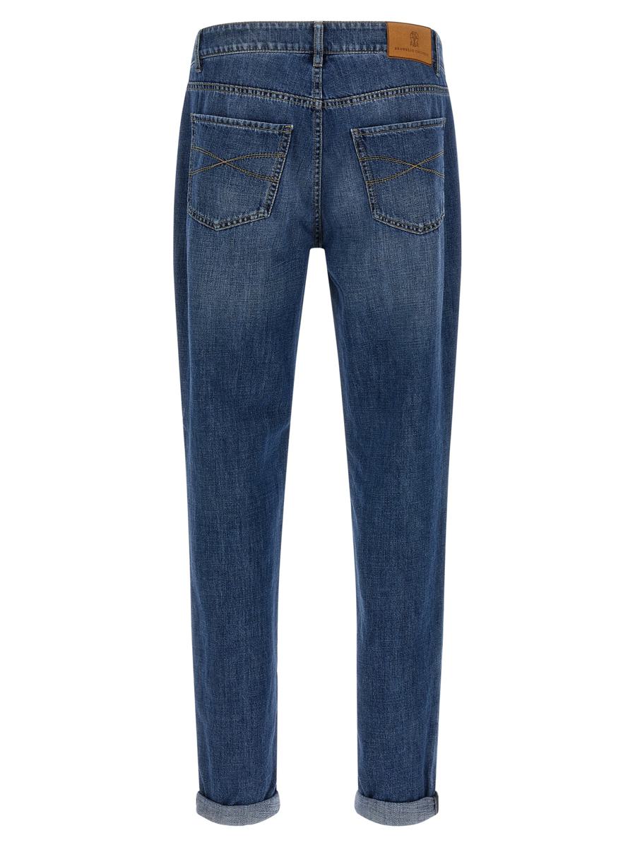 Brunello Cucinelli Logo Embroidery Jeans