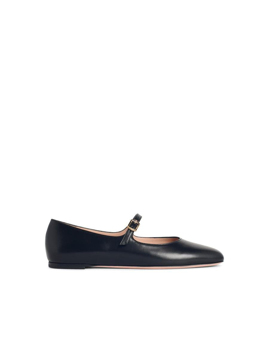 'Ballyrina' Black Leather Ballet Flats