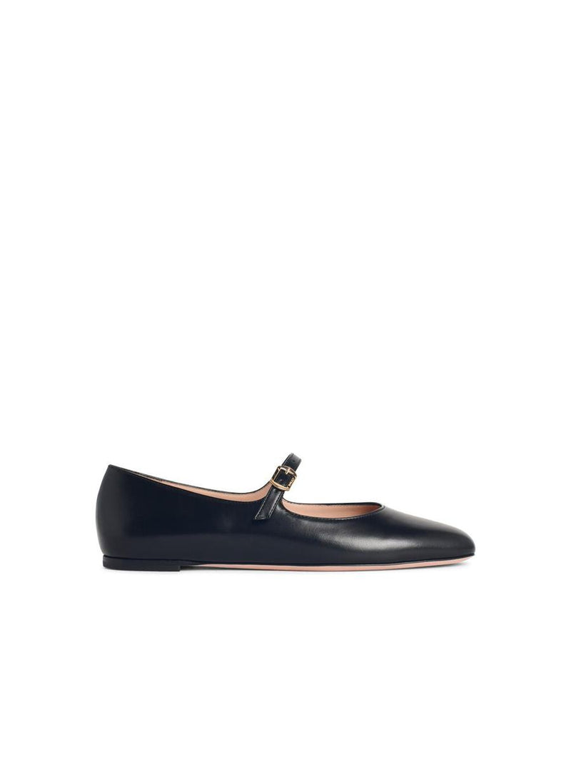 'Ballyrina' Black Leather Ballet Flats