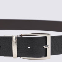 Canali Black Leather Belt