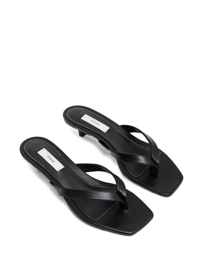 TOTEME Leather Heeled Flip Flops