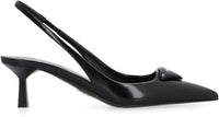 Prada Leather Pointy-Toe Slingback