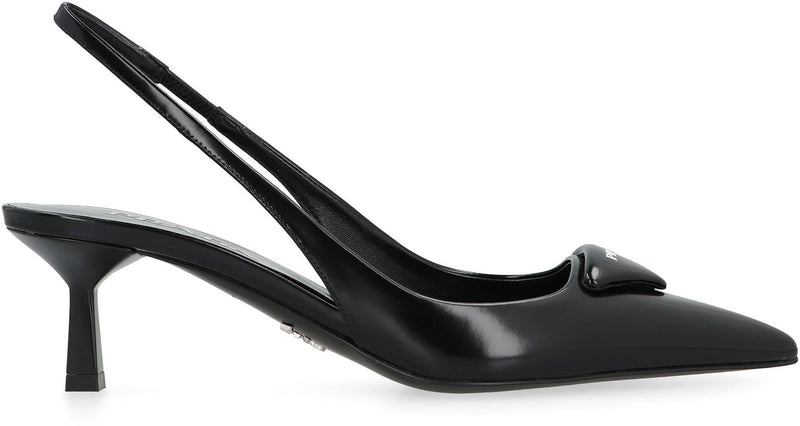 Prada Leather Pointy-Toe Slingback