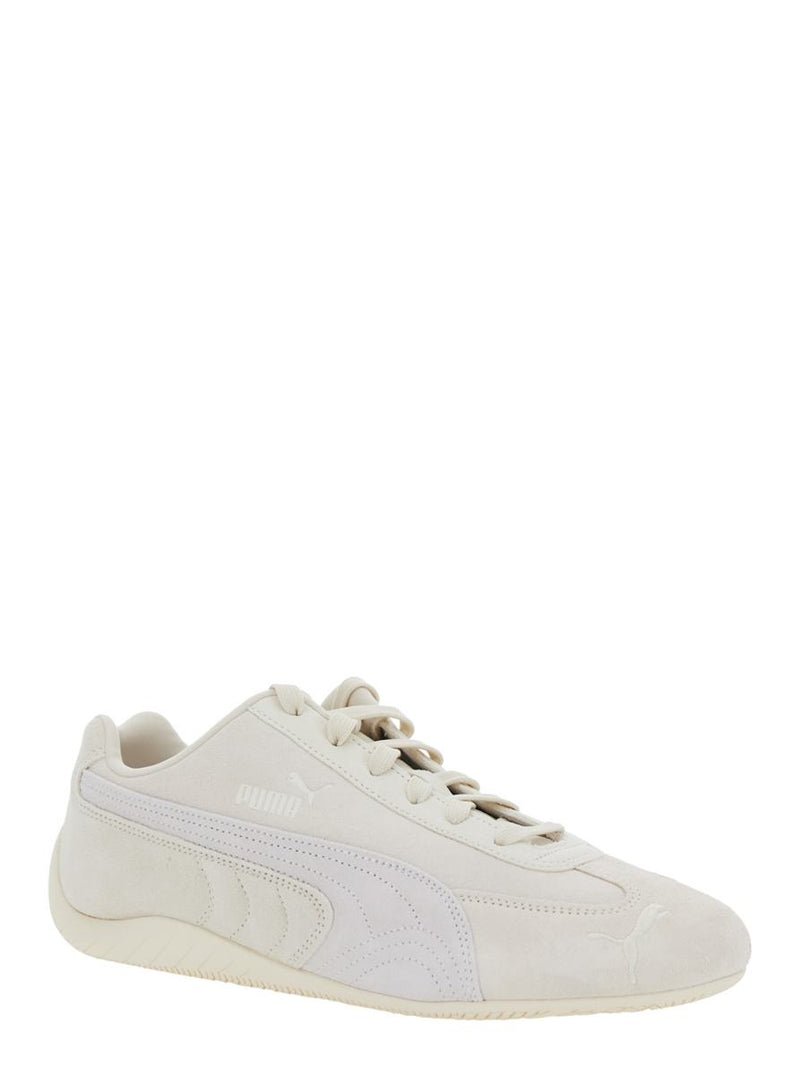 'Speedcat Og' White Low Top Sneakers With Logo Lettering On The Side And Formstrip Detail On The Side In Leather Unisex