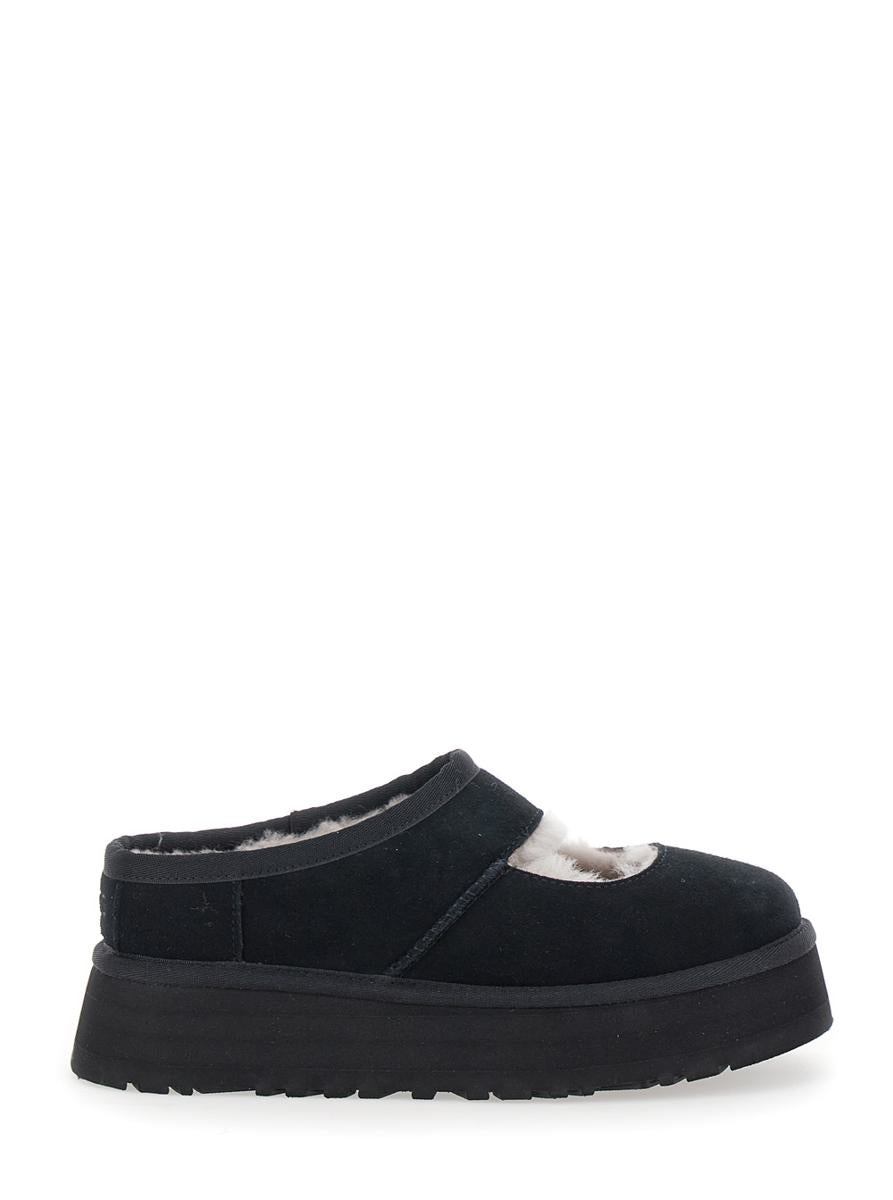 'Bea Mary Jane' Black Mules With Cut-Out Detail In Suede Woman