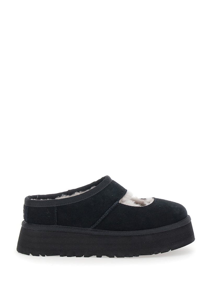 'Bea Mary Jane' Black Mules With Cut-Out Detail In Suede Woman