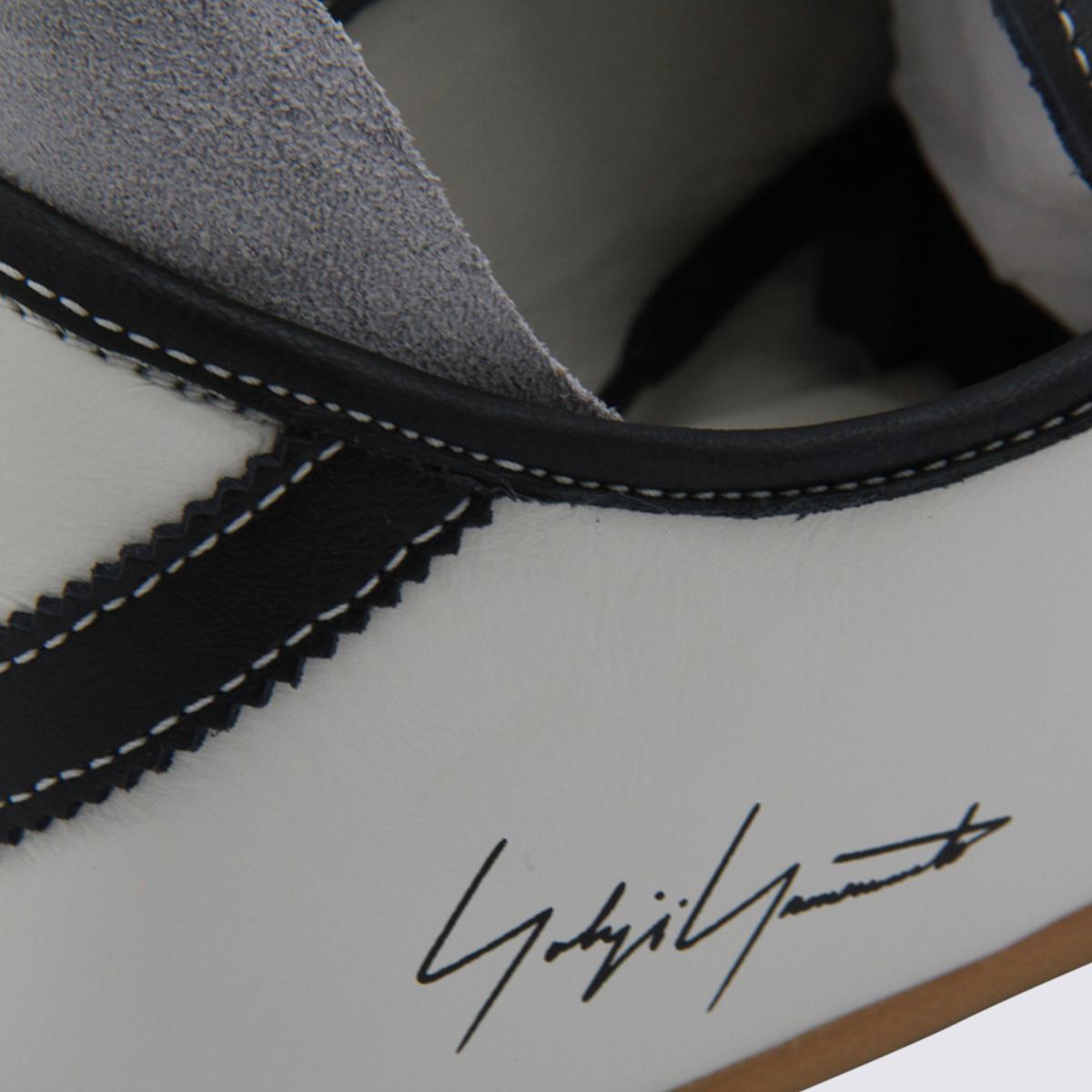 Y-3 Adidas Whte Leather Tokyo Sneakers