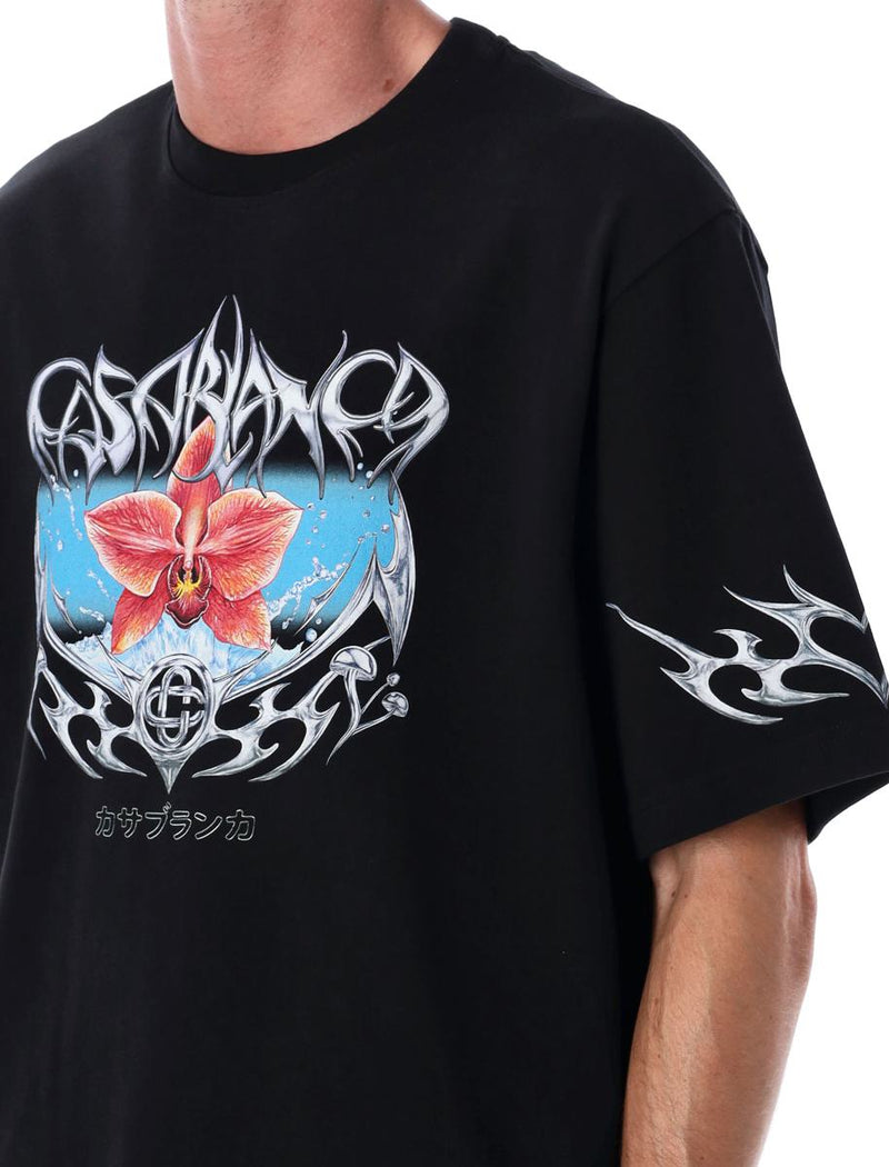 Casablanca Black Blades Oversized Graphic T-Shirt