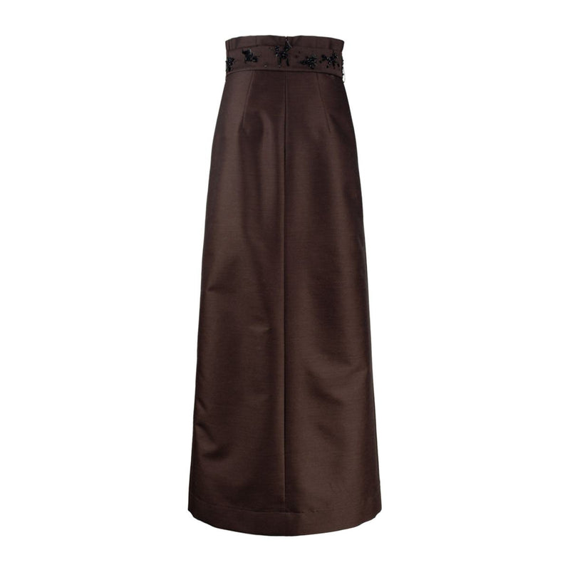 Alberta Ferretti Embroidered Wool And Silk Skirt