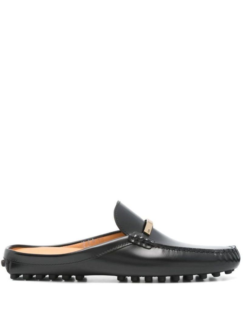 Tod'S Branded Metal Bar Leather Gommino Mules Shoes