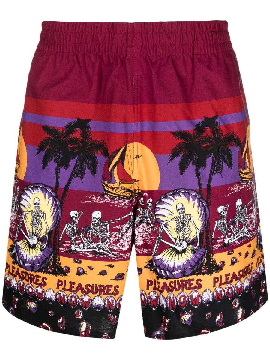 Pleasures Beach Printed Shorts