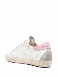 Golden Goose "Super Star" Leather Upper And Heel Suede Star And Spur Cream Sole Shoes