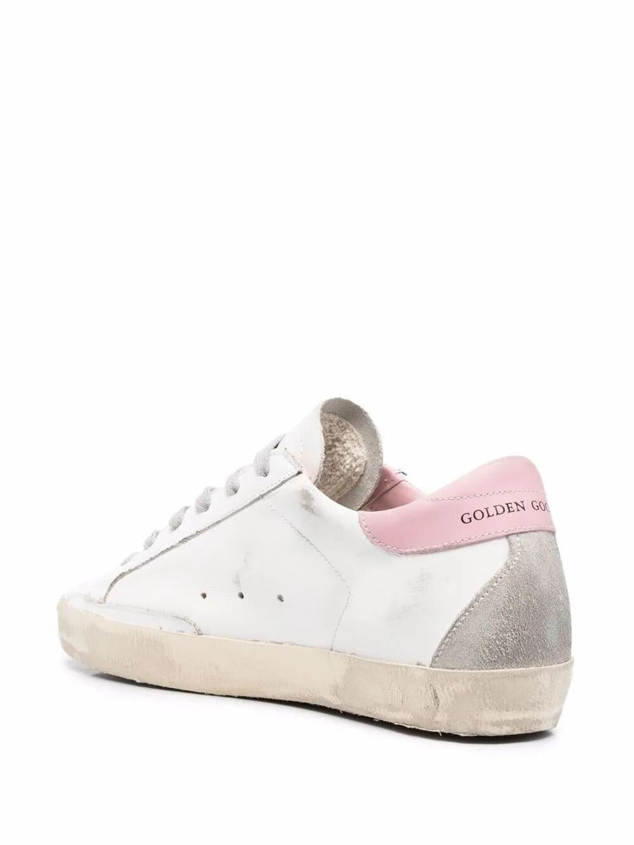 Golden Goose "Super Star" Leather Upper And Heel Suede Star And Spur Cream Sole Shoes
